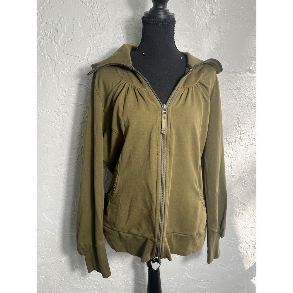 Cutter & Buck Olive Green Full Zip Collared Jacket Women's XL